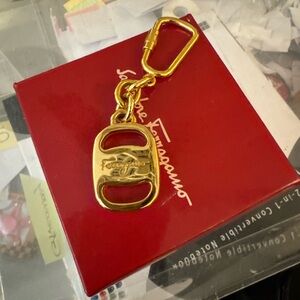 Salvatore Ferragamo Gold Keyring